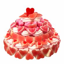 Tarta de chuches corazones