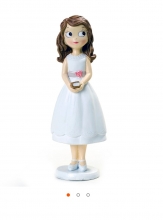Figura tarta niña comunión vestido corto